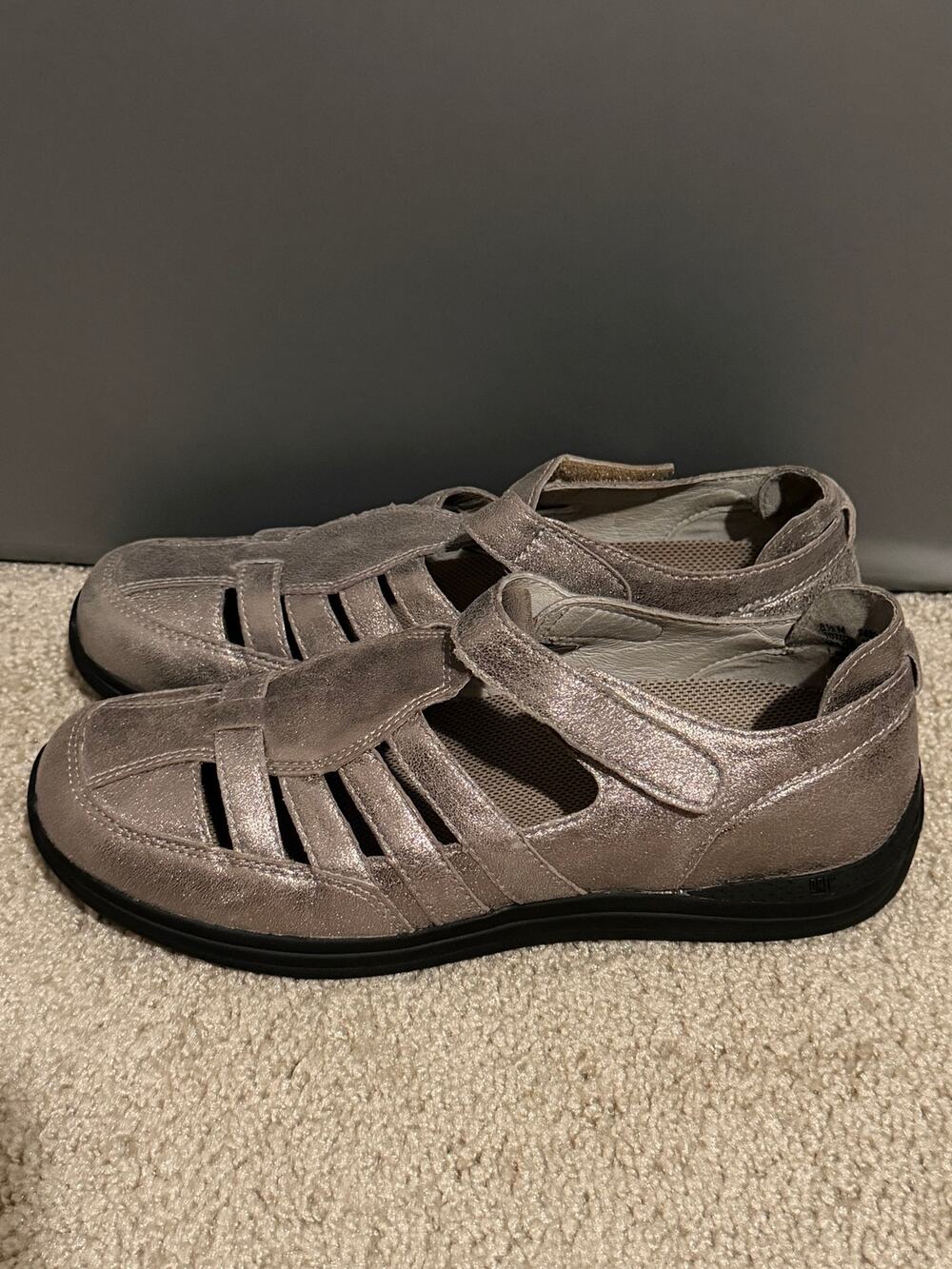 Drew Gingei Fisherman Shoes Pewter Leather Women’s Size 8.5 NWOB